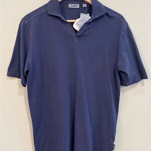 Classic Blue Polo Shirt with Traditional Collar